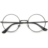 MAGIMODAC Rund Blaulichtfilter Lesebrillen Herren Damen Metall Anti Blaues Licht Lesebrille Flexible Retro Computer-Lesebrille Anti-Müdigkeit Grau +2.00