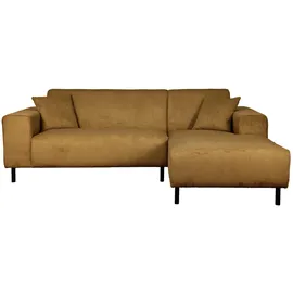 Home Affaire Ecksofa HOME AFFAIRE "ARROS L-Form mit Wellenunterfederung, Maße B/T/H: 235/163/81 cm", gelb, B:235cm H:81cm T:163cm, 100% Polyester, Sofas, Ecksofa, incl. Zierkissen, mit Recamiere rechts/links bestellbar, auch in Cord