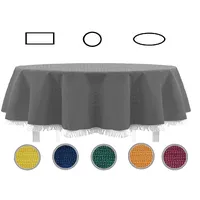 EXKLUSIV HEIMTEXTIL Gartentischdecke mit Fransen Tischdecke Classic Outdoor PVC