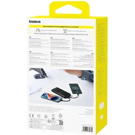 Baseus Powerbank 10000mAh 22.5W Mit Display, Usb-c-kabel, Iphone Lightning-anschluss – Schwarz