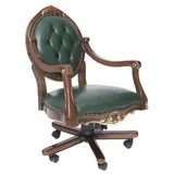 aea Chefsessel Holz/Leder Grün