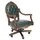 aea Chefsessel Holz/Leder Grün