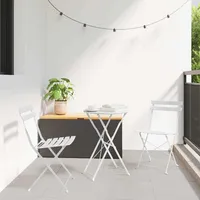 vidaXL Bistroset 3-tlg. Weiß