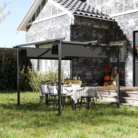 Outsunny Pergola 3 x 2,27 m Dunkelgrau