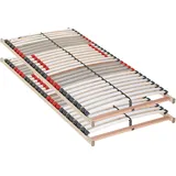 Visionight Lattenrostset, Holz, Kunststoff, Birke, Buche,Birke, Buche, Schichtholz, vollmassiv,Schichtholz, 7-Zonen, 180x200 cm, Grüner Punkt, Made in Germany, V-Label Vegan, bewegliche Leistenlagerung, Federleisten mit Triokappen, Mittelgurt, individuelle Liegehärteeinstellung, alternative Größen erhältlich, Schlafzimmer, Lattenroste