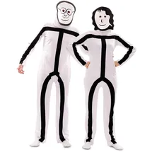 Eurocarnavales Strichmännchen-Kostüm Damen M-L