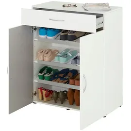 WIMEX Multiraumkonzept Schuhschrank 80 x 98 x 40 cm mit Schubladen weiß / weiß matt