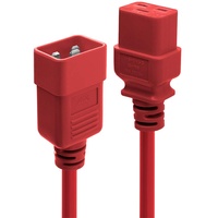 LINDY 30123 1m IEC-Verlängerungskabel, Rot m C20-Koppler C19-Koppler
