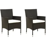 vidaXL Gartenstuhl 58,6 x 73,7 x 32,8 cm schwarz 2 St.