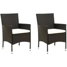 vidaXL Gartenstuhl 58,6 x 73,7 x 32,8 cm schwarz 2 St.