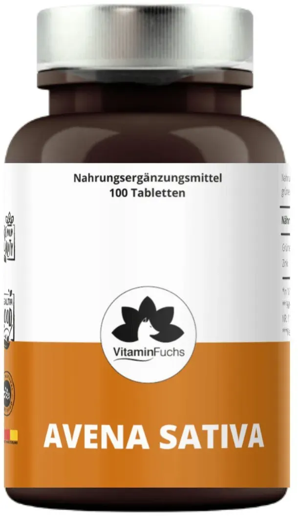 Avena Sativa Kautabletten mit Zink Hochdosiert von VitaminFuchs 100 St