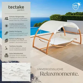 Tectake tectake® Hängematte Locarno für 2 Personen 328x160x171,5cm Teak