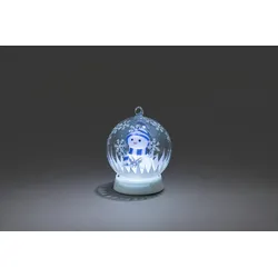 Konstsmide LED Glaskugel, "Schneemann", mit 3 Funktionen, 6h Timer, RGB-Farbwechsel, 1 RGB Diode, batteriebetrieben, Innen