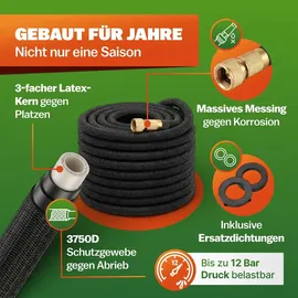 Gardebruk Flexibler Gartenschlauch 30 m schwarz