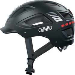 Fahrradhelm ABUS "HYBAN 2.0 LED" Gr. L, schwarz (signal schwarz), Helme, L Kopfumfang: 56cm - 61cm