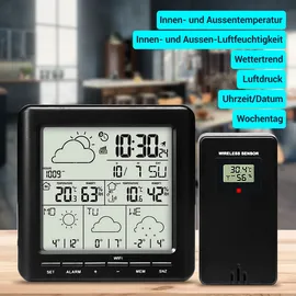 casativo WLAN-Wetterstation mit Aussensensor Schwarz 21