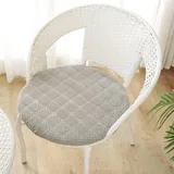 RZYW Sitzkissen Rund Stuhlkissen 40x40cm 6er Set Waschbar Sitzkissen Stuhl rutschfest Sitzpolster Stuhlauflage Cordstoff Bodenkissen für Outdoor Gartenstuhl Küche Esszimmer,Corduroy Gray,4er 40cm