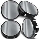 SkinoEu 4 x 65mm Nabendeckel Felgendeckel Radnabenabdeckung Nabenkappen Felgenkappen Radkappen Alufelgen Kompatibel mit VW 3B7 601 171 / 6U7 601 171 Silber CV 3