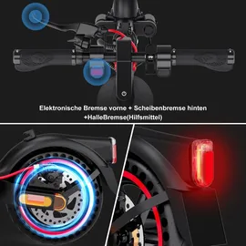 RCB EV85F Elektroroller, E-Scooter mit Straßenzulassung (ABE), 8,5 Zoll,400W Motor,MAX 20km/H,Dreistufige Getriebestellung,Faltbarer e Roller, APP-Steuerung, Max Belastung 120 kg,Doppelstoßdämpfer