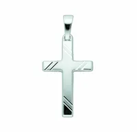 Kettenanhänger ADELIA ́S "Damen & Herren 333 Weißgold Kreuz Anhänger", silber, Schmuckanhänger, Damen, Damen, Gold Weißgold 333, Gold, Weißgold 333, Kettenanhänger, Goldschmuck für Damen & Herren