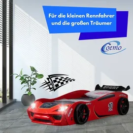 Coemo Kinderbett VENTO 90 x 200 cm Holz rot