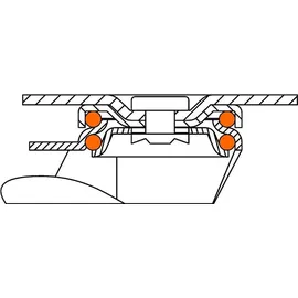 BS Rollen B100A80050 Doppelrolle mit Platte Gleitlager, grau/silber