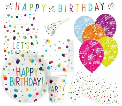 Amscan - Partyset HAPPY BIRTHDAY Confetti Birthday
