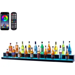 VEVOR Barregal Weinregal LED Beleuchtung Wandmontage 2-stufig 762mm Display
