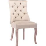 Sweiko Esszimmerstuhl (Polsterstuhl mit hoher Rückenlehne,Küchenstuhl, 2 St), Samtstoff beige