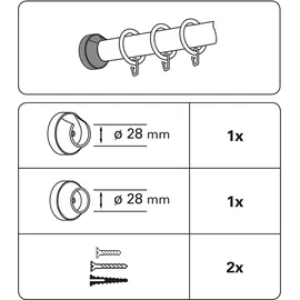 GARDINIA Wandlager Ø 28 mm kiefer