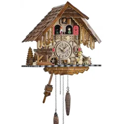Engstler -Kuckucksuhr Fachwerkhaus und Biertrinker Quarzwerk 35cm- 487 QMT HZE MG