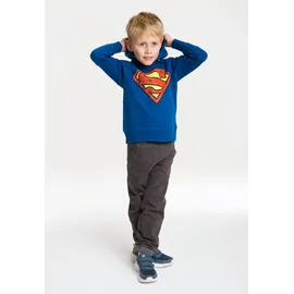 LOGOSHIRT Kapuzen-Sweatshirt Superman Blau/Gelb/Rot 80