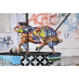 Casablanca by Gilde Casablanca Deko Figur Tierfigur Stier - aus Kunstharz im Street Art Design - Farbe: Mehrfarbig Höhe 27 cm