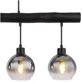 GLOBO Pendelleuchte Moitas 4-flammig Schwarz matt-Rauchfarben 85 x 15 x 120 cm