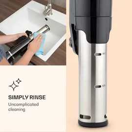 Klarstein Quickstick Flex 1300W 3D Circulating, 0-95 °C IPX7 Timer schwarz Schwarz