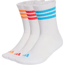 adidas 3-Streifen Cushioned Sportswear Crew Socken 3er Pack White/Lucid Orange/Lucid Red 43-45