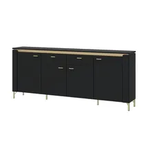 Möbel Kraft Sideboard 200,3 x 87,3 x 40 cm Schwarz