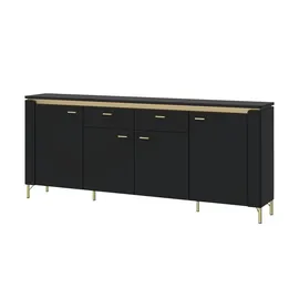 Möbel Kraft Sideboard 200,3 x 87,3 x 40 cm Schwarz