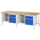 Rau Werkbank höhenverstellbar 8451A2, B2500xT900xH840-1040mm, 4x Schublade-TA
