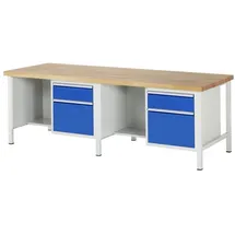 Rau Werkbank höhenverstellbar 8451A2, B2500xT900xH840-1040mm, 4x Schublade-TA