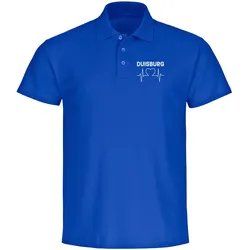 multifanshop Poloshirt - Duisburg - Herzschlag - Druck weiß - Polo