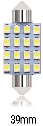 LED-Lampen, 16 SMD 5050, 39 mm, 12 V, Weißes Licht