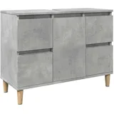 vidaXL Waschbeckenunterschrank Betongrau 80x33x60 cm Holzwerkstoff
