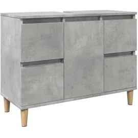 vidaXL Waschbeckenunterschrank Betongrau 80x33x60 cm Holzwerkstoff