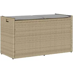 vidaXL Outdoor-Sitzbank mit Stauraum und Kissen Beige 100 cm