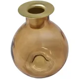 Goldbach Kerzenhalter Bauchig Retro-Look Glas Getöntes Amber