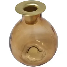 Goldbach Kerzenhalter Bauchig Retro-Look Glas Getöntes Amber