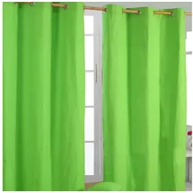 Homescapes Gardinen Unifarben grün 2er Set 137 x 117 - Homescapes