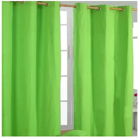 Homescapes Gardinen Unifarben grün 2er Set 137 x 117 - Homescapes