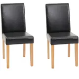 CHEFGASTRO 2er-Set Esszimmerstuhl Stuhl Küchenstuhl klassisch und zeitlos HxBxT 90x43x56cm Sitzhöhe 45cm Kunstleder helle Beine Schwarz